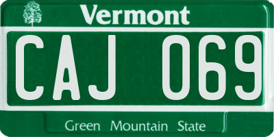 VT license plate CAJ069