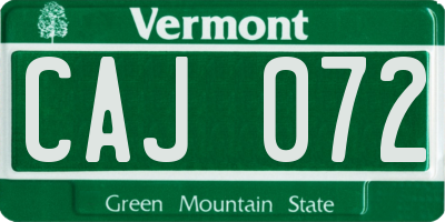 VT license plate CAJ072