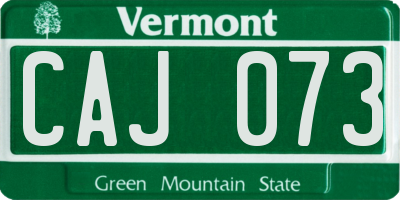 VT license plate CAJ073