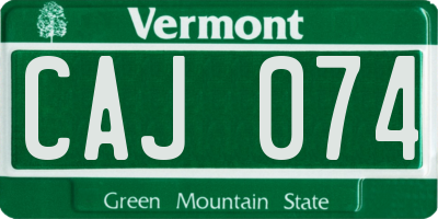VT license plate CAJ074