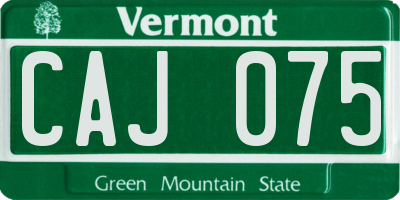 VT license plate CAJ075