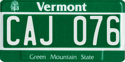 VT license plate CAJ076