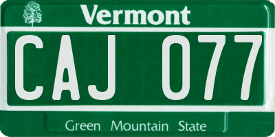 VT license plate CAJ077