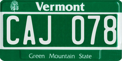 VT license plate CAJ078