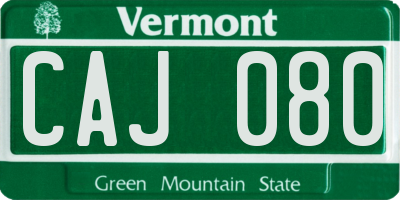VT license plate CAJ080