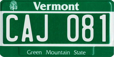 VT license plate CAJ081