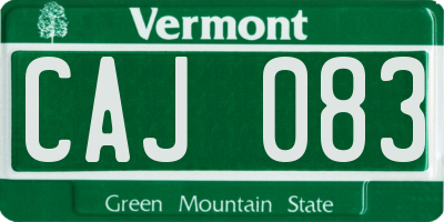 VT license plate CAJ083