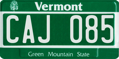 VT license plate CAJ085