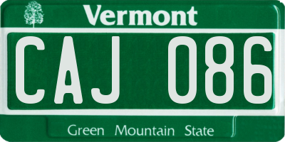 VT license plate CAJ086