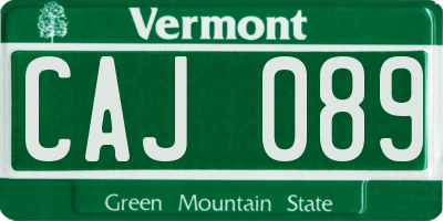 VT license plate CAJ089