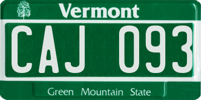 VT license plate CAJ093