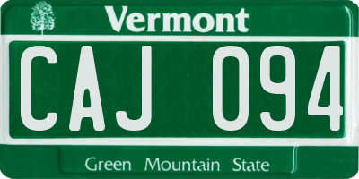 VT license plate CAJ094