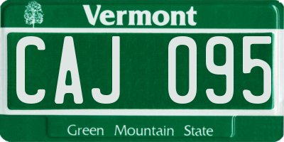 VT license plate CAJ095