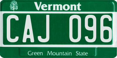 VT license plate CAJ096