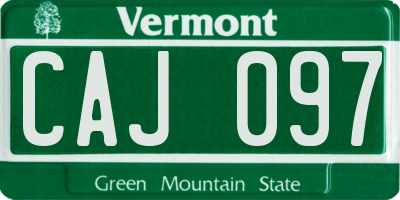 VT license plate CAJ097