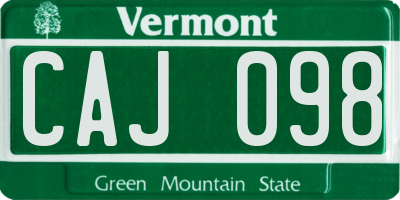 VT license plate CAJ098