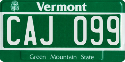 VT license plate CAJ099