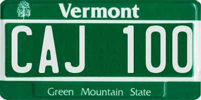 VT license plate CAJ100