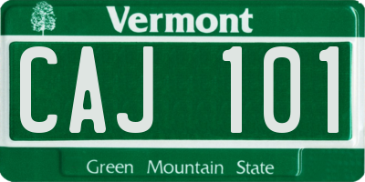 VT license plate CAJ101
