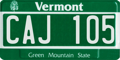 VT license plate CAJ105