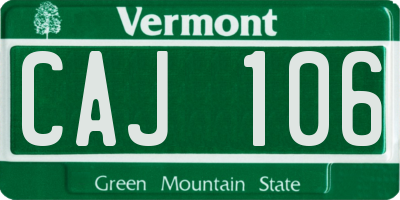 VT license plate CAJ106