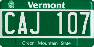 VT license plate CAJ107