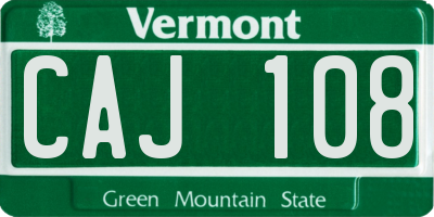 VT license plate CAJ108