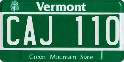 VT license plate CAJ110