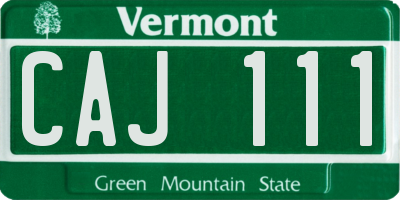VT license plate CAJ111