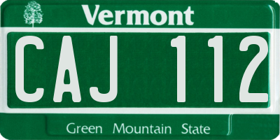 VT license plate CAJ112