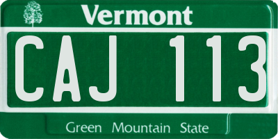 VT license plate CAJ113