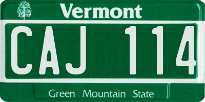 VT license plate CAJ114