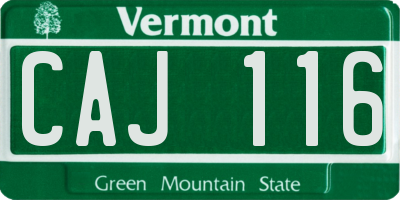 VT license plate CAJ116