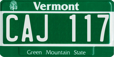 VT license plate CAJ117