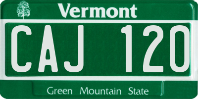 VT license plate CAJ120
