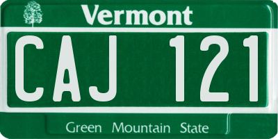 VT license plate CAJ121