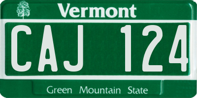 VT license plate CAJ124