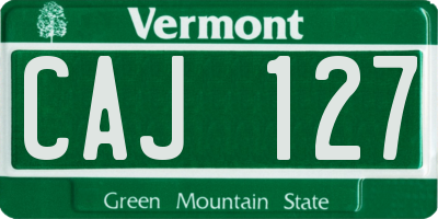 VT license plate CAJ127