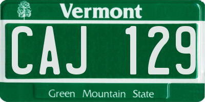 VT license plate CAJ129