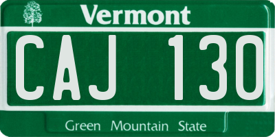 VT license plate CAJ130