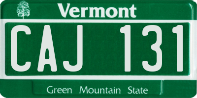 VT license plate CAJ131