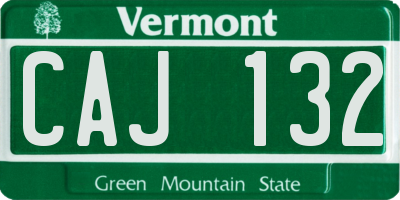 VT license plate CAJ132
