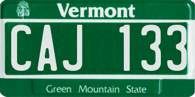 VT license plate CAJ133