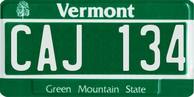 VT license plate CAJ134