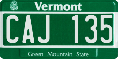 VT license plate CAJ135