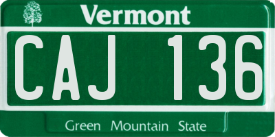 VT license plate CAJ136
