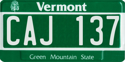 VT license plate CAJ137