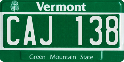 VT license plate CAJ138