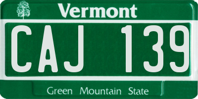 VT license plate CAJ139