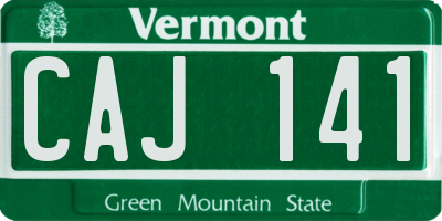 VT license plate CAJ141